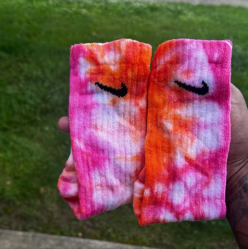 Nike Vibrant Pink and Orange Socks